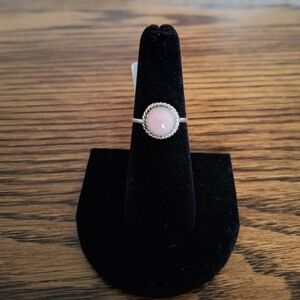 Ring Pink Conch Stone Sterling Silver Size 6 Native Made